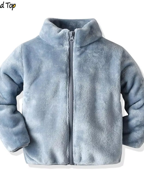 Load image into Gallery viewer, Autumn Winter Cute Baby Kids Boys Girls Fannel Jacket Coat Toddler Zipper Plush Casual Outerwear Snowsuit Bebes
