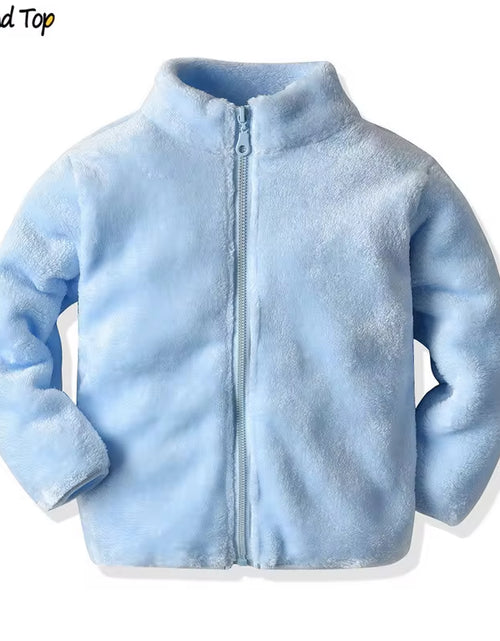 Load image into Gallery viewer, Autumn Winter Cute Baby Kids Boys Girls Fannel Jacket Coat Toddler Zipper Plush Casual Outerwear Snowsuit Bebes
