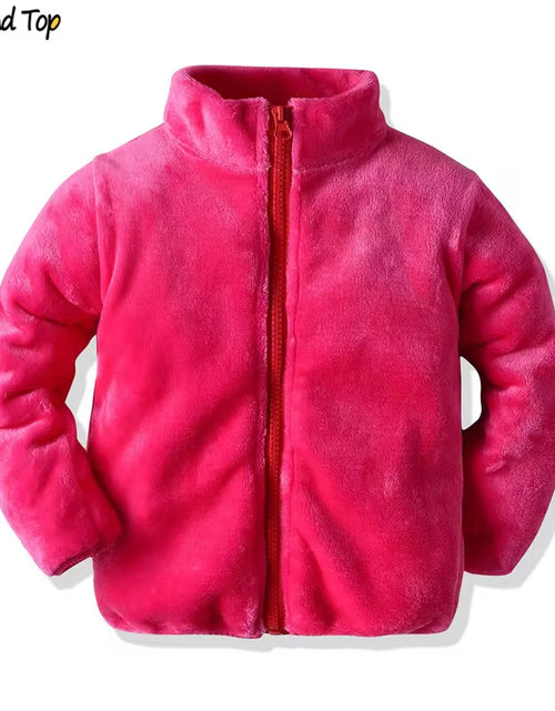 Load image into Gallery viewer, Autumn Winter Cute Baby Kids Boys Girls Fannel Jacket Coat Toddler Zipper Plush Casual Outerwear Snowsuit Bebes
