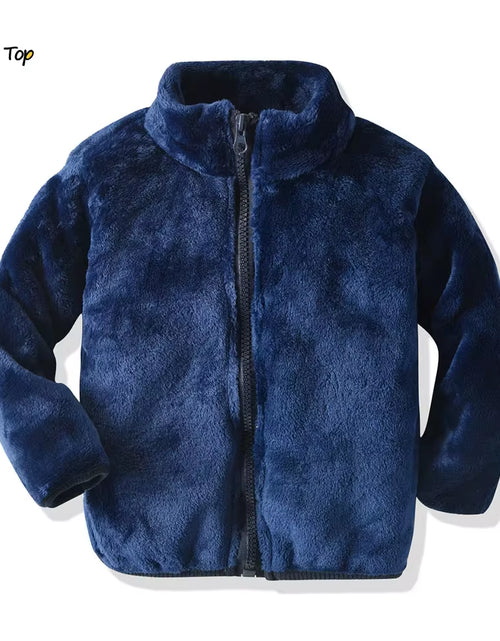 Load image into Gallery viewer, Autumn Winter Cute Baby Kids Boys Girls Fannel Jacket Coat Toddler Zipper Plush Casual Outerwear Snowsuit Bebes
